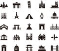 Monument and building icon set