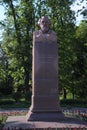 The monument-bust to Konstantin Eduardovich Tsiolkovsky, the famous Russian scientist ancestor of modern astronautics in Moscow.