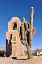 Monument with cactus in Humahuaca, Argentina Royalty Free Stock Photo