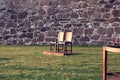 A monument from the chairs in memory of the Jews in Oslo