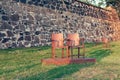 A monument from the chairs in memory of the Jews in Oslo