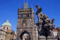 Monument on the Charles Bridge Royalty Free Stock Photo