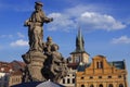 Monument on the Charles Bridge Royalty Free Stock Photo