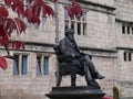 ENGLAND; SHREWSBURY, CASTLE GATES, OCTOBER 05, 2010; The statue of Charles Darwin in front of the Shrewsbury Library Royalty Free Stock Photo