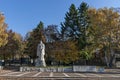 Monument with charnel-house and casualty list of bulgarian hero Royalty Free Stock Photo