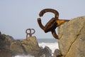 Monument by chillida in donostia Royalty Free Stock Photo