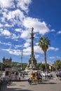Monument of Christopher Columbus in Barcelona, Spain