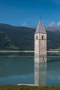 Monument church tower in the water - Graun Italy south tyrol