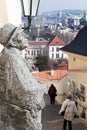 The monument with cityscape prague view