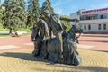 Monument clowns Yuri Nikulin and Michael Shuidin in Kursk, Russi