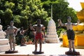 A monument commemorating the heroism and bravery of History Khun Rong Palad Chu and platoon 400 thai soldiers statues at Wat See