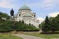 Monument commemorating Karageorge Petrovitch in front of Cathedral of Saint Sava in Belgrade, Serbia Royalty Free Stock Photo