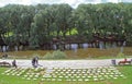 Monument of computer keyboard in park, Yekaterinburg