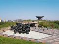 The monument crossing of the Dnieper near the Motherland monument in Kiev