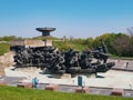 The monument crossing of the Dnieper near the Motherland monument in Kiev