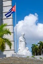 Monument and cuban flag at the Revolution Square in Havana Royalty Free Stock Photo