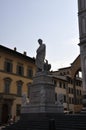 Monument of Dante Alghieri from Piazza Santa Croce Square of FLorence Metropolitan City. Italy Royalty Free Stock Photo