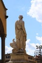 Monument of Dante Alighieri, famous italian poet in the Piazza Santa Croce ,Florence, Italy Royalty Free Stock Photo