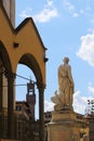 Monument of Dante Alighieri, famous italian poet in the Piazza Santa Croce ,Florence, Italy Royalty Free Stock Photo