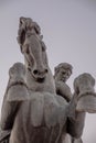 Monument David Sasunskiy in city Yerevan, Armenia. Ancient sculpture of a horse with a stone in his hands. Man riding horse statue