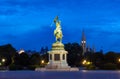 Monument dedicated to Archduke Charles of Austria at night