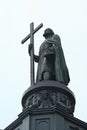 Monument dedicated to the Prince of Kiev Vladimir the Great built in 1853. The bronze statue of the Baptizer of the rus` people Royalty Free Stock Photo