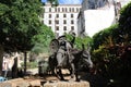 Monument of Don Quixote riding his horse in Old Havana, Cuba