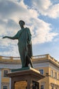 Monument of duke Richelieu on seaside boulevard in Odessa center Royalty Free Stock Photo