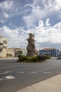 Monument with eagle in Mindelo, Cape Verde Royalty Free Stock Photo