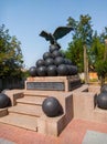 Monument eagle sitting on core, Ochakov, Ukraine