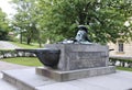 Monument Ehrensvard in the form of knight's helmet and sword