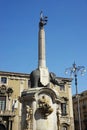 The monument of elefant - symbol of Catania, Sicily, Italy Royalty Free Stock Photo