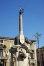 The monument of elefant - symbol of Catania, Sicily, Italy Royalty Free Stock Photo