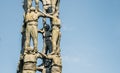 Monument of Els Castellers monument, meaning pyramid of people, built traditionally at festivals in the Catalonia region Royalty Free Stock Photo