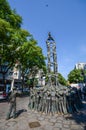 Monument of Els Castellers monument, meaning pyramid of people, built traditionally at festivals in the Catalonia region Royalty Free Stock Photo