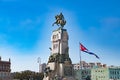 Antonio Maceo monument and cuban flag, Havana, Cuba Royalty Free Stock Photo