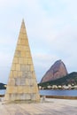 Monument Estacio de Sa in Park Flamengo (Aterro) Sugarloaf mount Royalty Free Stock Photo