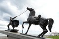 Monument `Exodus` dedicated to the evacuation of the White Army in March 1920, on the embankment of Admiral Serebryakov in Novoros