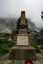 Monument at Falzarego pass