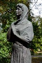 Monument of famous actress Maria Zankovetska in the park in Kiev Ukraine