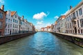 Monument of famous artist Jan Van Eyck on Square Jan van Eyckplein in Bruges, Belgium. Royalty Free Stock Photo