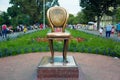 Monument for famous book `Twelve chairs` by Ilf and Petrov in Odessa