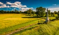 Monument and fields at Antietam National Battlefield, Maryland. Royalty Free Stock Photo