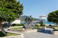Monument of fishermen in Netsel marina in Marmaris harbor, Turkey Royalty Free Stock Photo