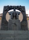 Monument in the form of a seated man. Monument in Batumi near the theater. Notable Historical Lisnost