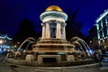 The monument fountain-rotunda to Alexander Pushkin and Natalia Goncharova in Moscow.
