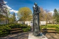 Monument of Frederic Chopin and classic Polish manor house