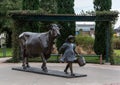 Monument in front of the Blue Bell Creameries factory in Brenham, TX Royalty Free Stock Photo