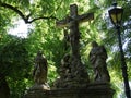 Monument in front of the castle in Bamberg Royalty Free Stock Photo