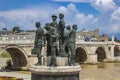 Monument Gemidzii Boatmen from Thessaloniki in Skopje, North Macedonia